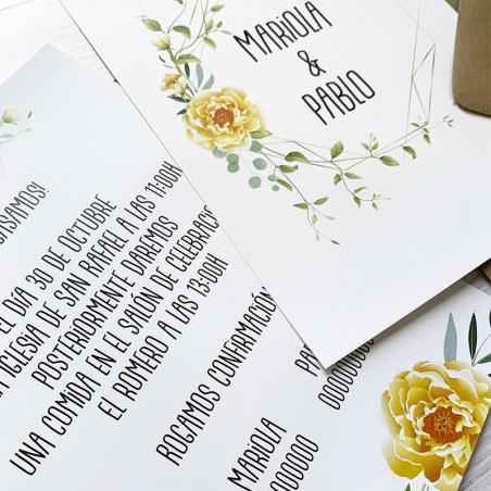 Invitación Floral Amarilla