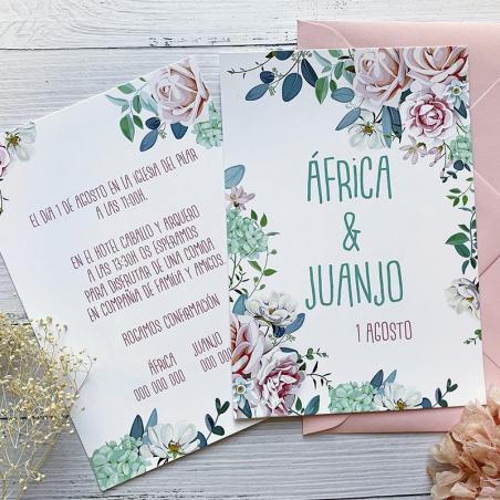 Invitación Boda Hortensia Verde