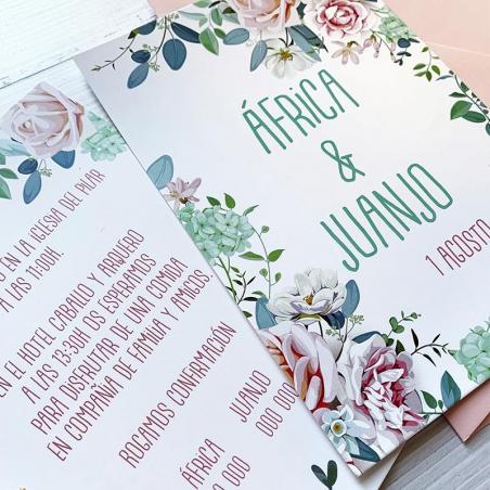 Invitación Boda Hortensia Verde