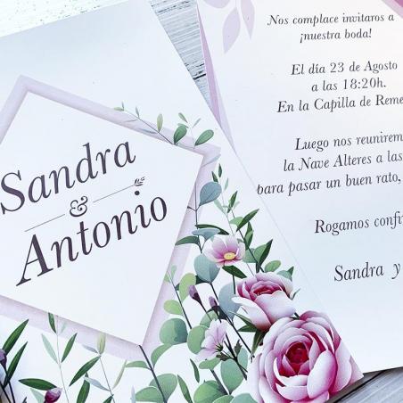 Invitación Boda Flores Moderna