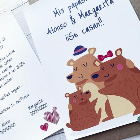 Invitación Boda Familia Osos