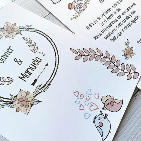 Invitación Boda Pájaros Moderna