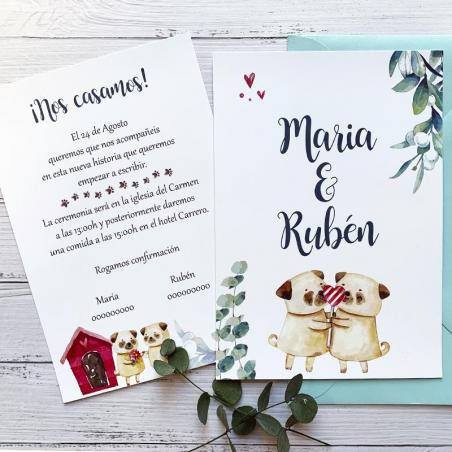 Invitación Perro Pug