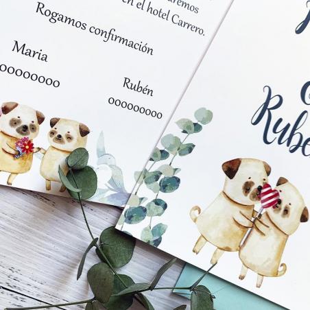 Invitación Perro Pug