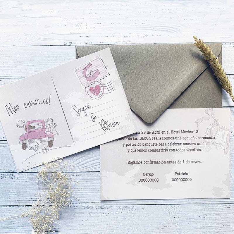 Invitación Boda Postal Invitación Boda Postal