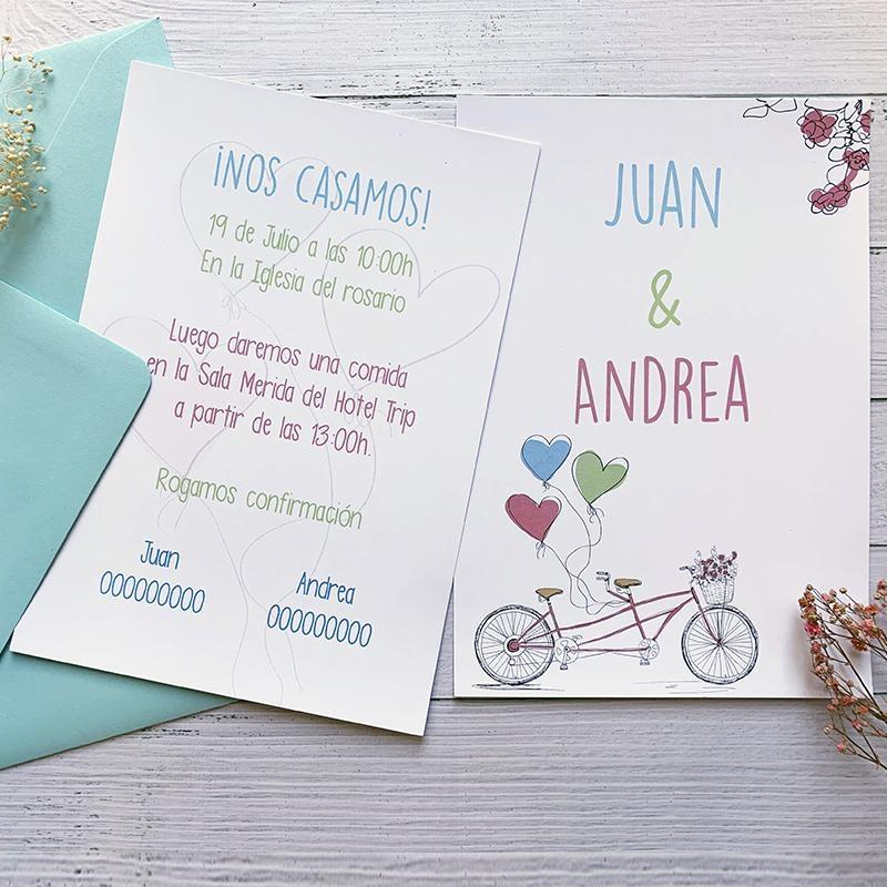 Invitación Boda Tandem Invitación Boda Tandem