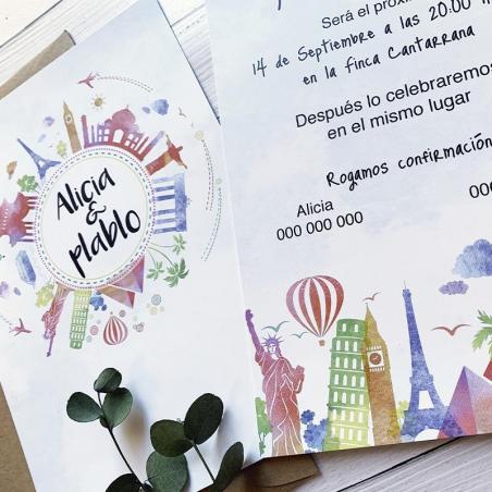 Invitación Boda Viaje