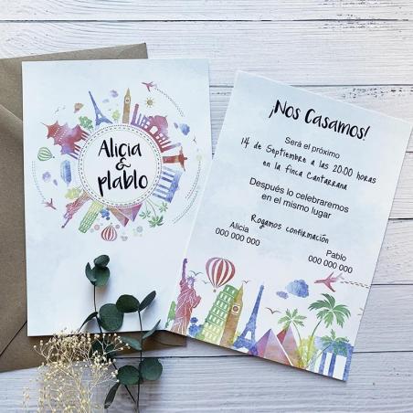 Invitación Boda Viaje