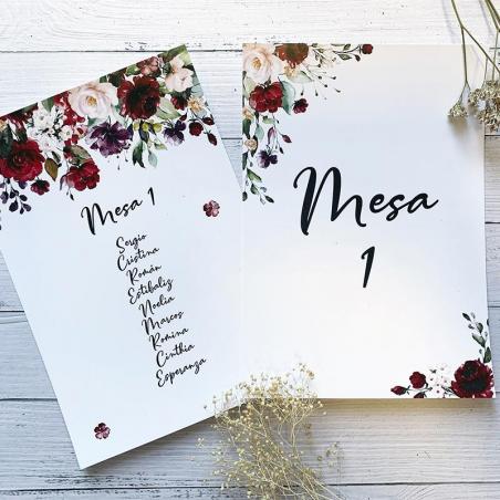 Mesero Flores Rojas