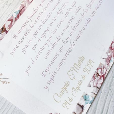 Tarjeta de agradecimiento Floral Disney