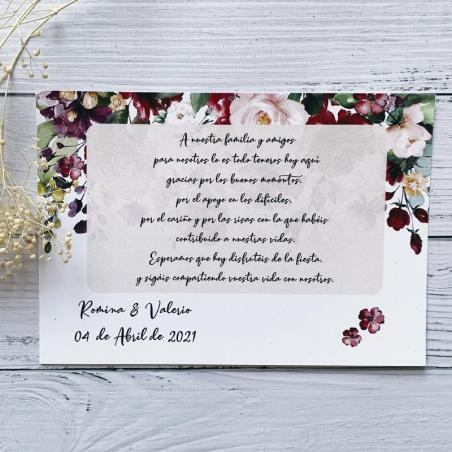 Tarjeta de agradecimiento Flores Rojas