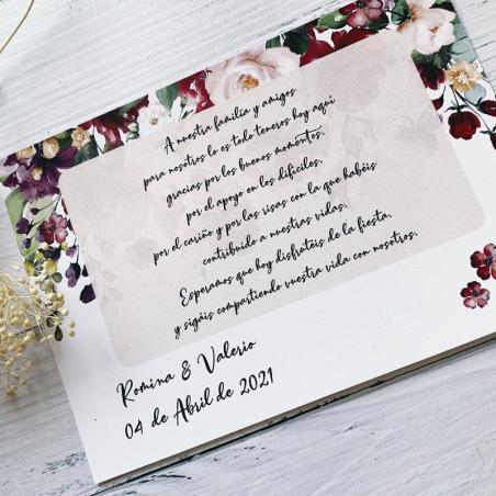 Tarjeta de agradecimiento Flores Rojas