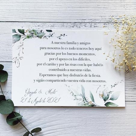 Tarjeta de agradecimiento Floral Oro