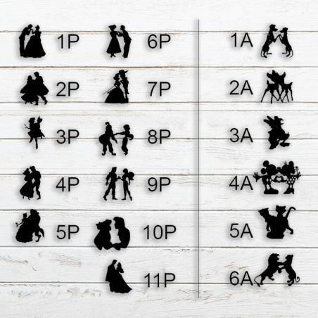 Pareja disney invitación de boda. Mickey y Minnie, Bella y Bestia, Eric y Ariel, Peter pan y Wendi, Jasmin y Aladdin ...