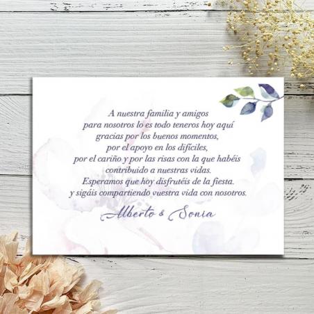 Tarjeta agradecimiento con Flor