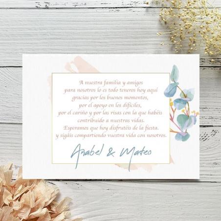 Tarjeta agradecimiento Moderna Reey