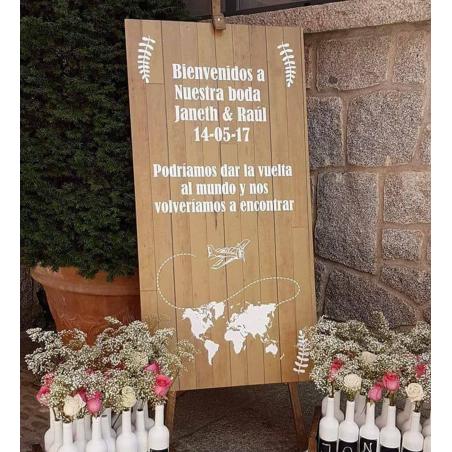 Cartel bienvenida de boda vuelta al mundo