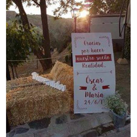 Cartel Bienvenida para Bodas Floral Vintage