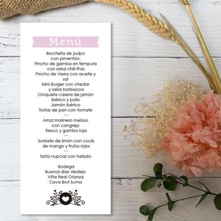 Minuta Boda Moderna Rosa