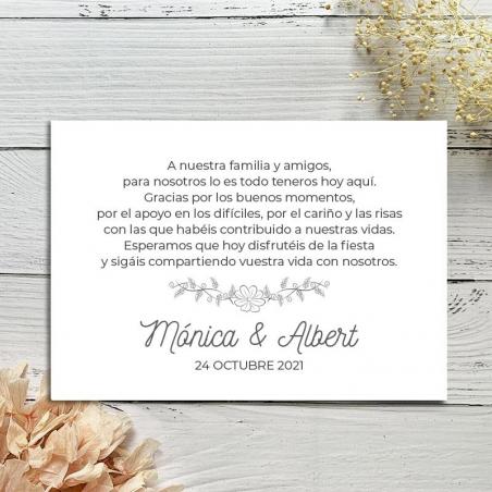 Tarjeta Agradecimiento Flores minimalistas