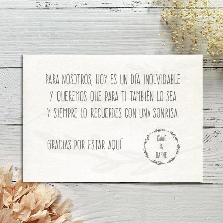 Tarjeta Agradecimiento Ramitas