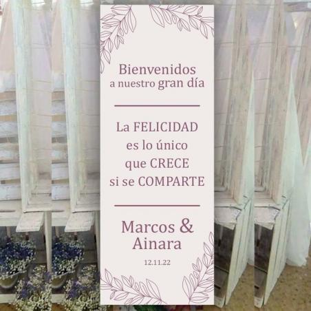 Cartel Bienvenida Inspiración Rosa