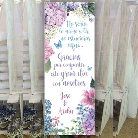 Cartel Bienvenida Hortensias
