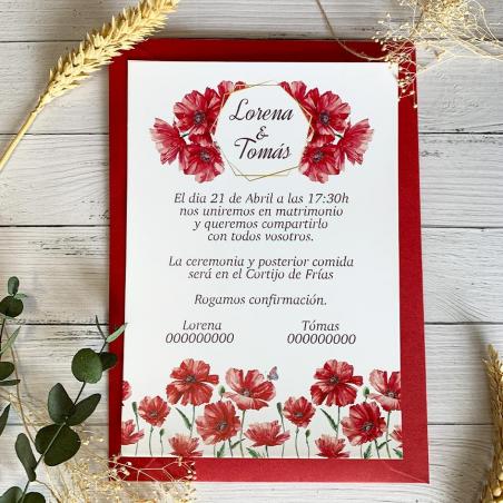 Invitación Boda Amapolas