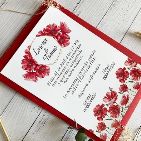 Invitación Boda Amapolas