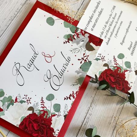 Invitación Rosas Rojas