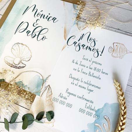 Invitacion de Boda Playa barata