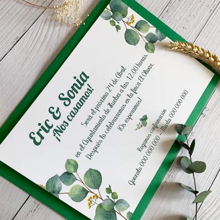 Invitación de Boda Eucalipto