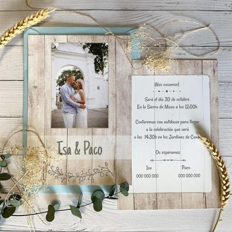 Invitación de boda con foto