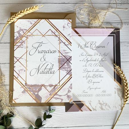 Invitación Mármol y Oro