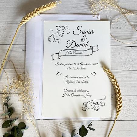 Invitación de Boda Sencilla Barata