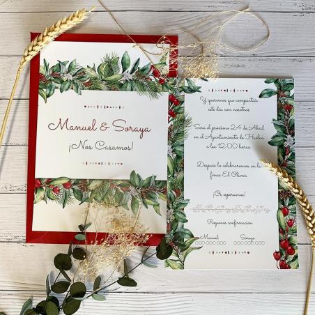 Invitaciones de Boda Navideña