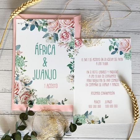 Invitación Boda Hortensia Verde