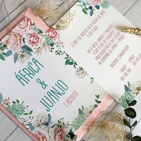 Invitación Boda Hortensia Verde