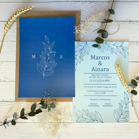 Invitacion Elegante Inspiración Azul