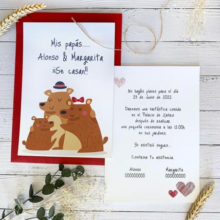 Invitación Boda Familia Osos