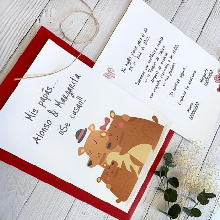 Invitación Boda Familia Osos