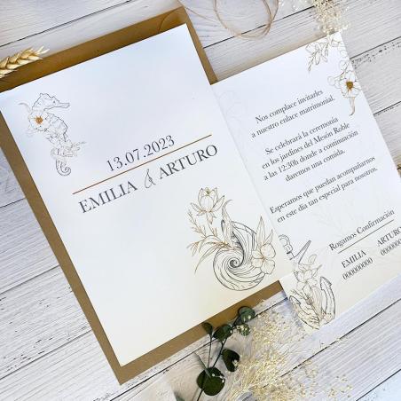 Invitación Boda Marina Elegante