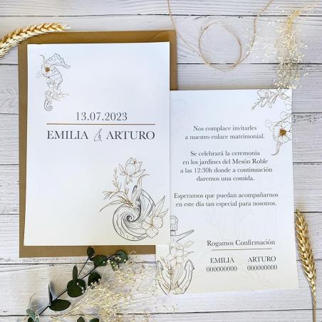 Invitación Boda Marina Elegante