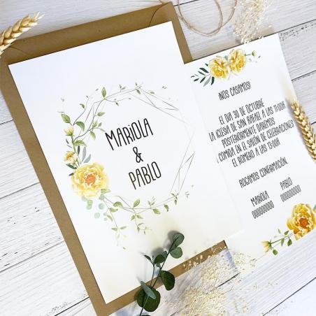 Invitación Floral Amarilla