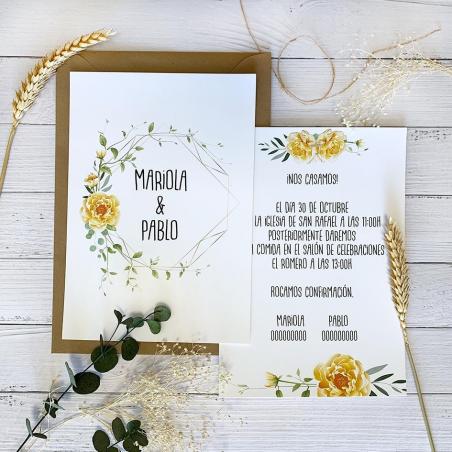 Invitación Floral Amarilla