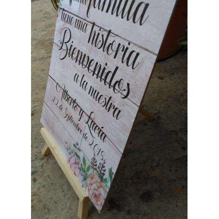 Cartel con soporte para Bodas