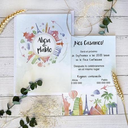 Invitación Boda Viaje