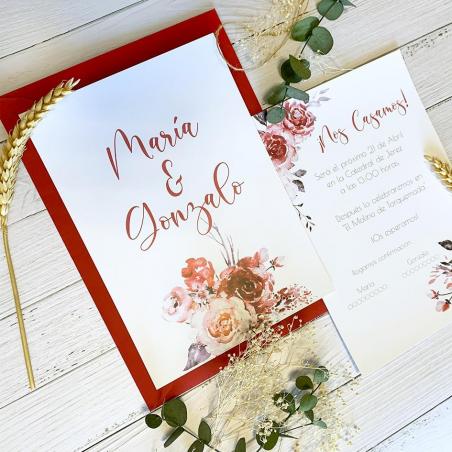 Invitación Boda Color Vino