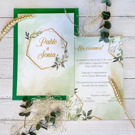 Invitaciones Boda Verde Manzana