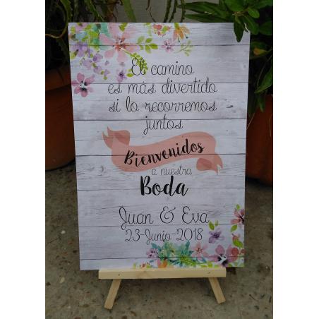 Cartel con Caballete para Bodas